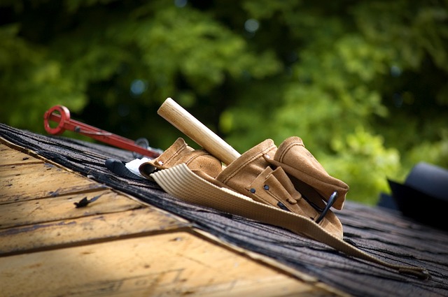 roof with tools on top of it
